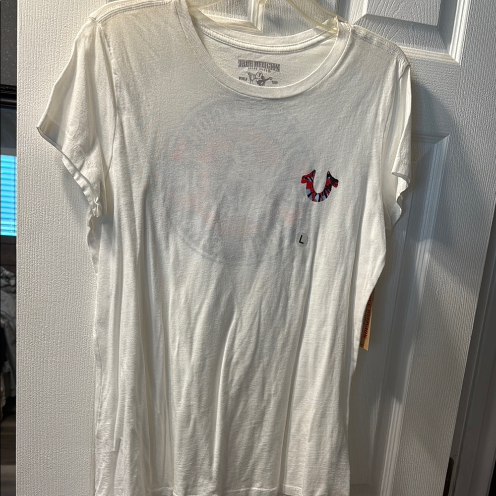 True Religion White Short Sleeve Tee